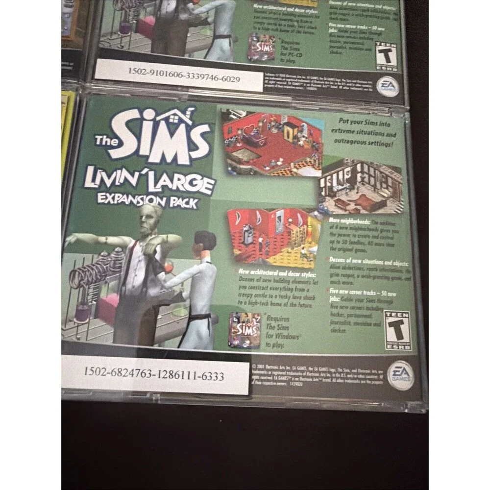 The Sims Jewel Case Original PC CD ROM Plus Expansion Packs Hot Date Vacation ++
